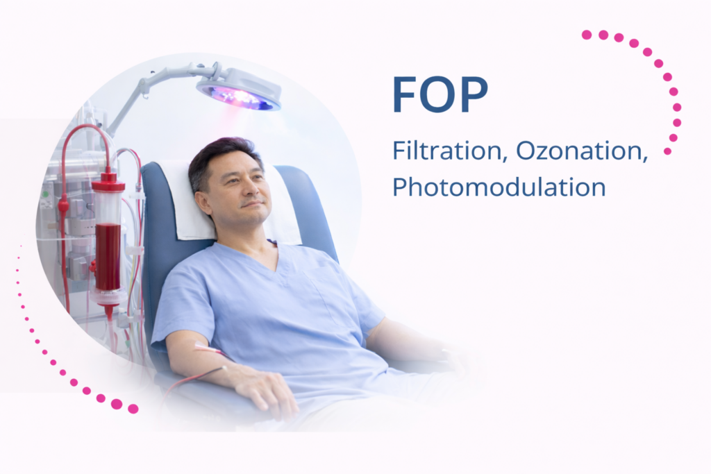 FOP (Filtration, Ozonation, Photomodulation)